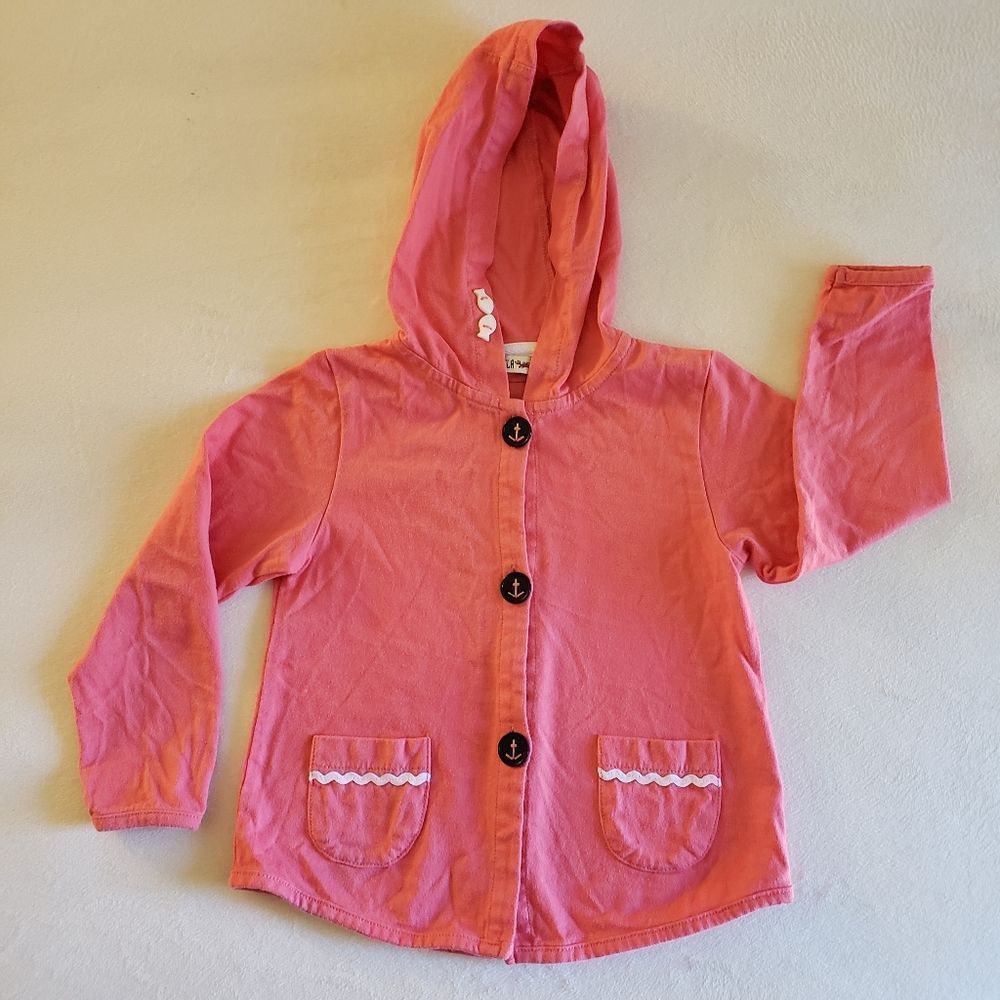 Batela Hooded Jacket Girls Salmon Color Size 4